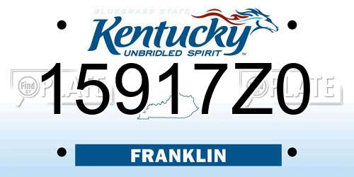 15917Z0 Kentucky License Plate