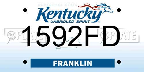 1592FD Kentucky License Plate