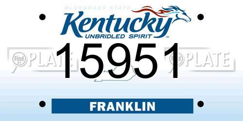 15951 Kentucky License Plate