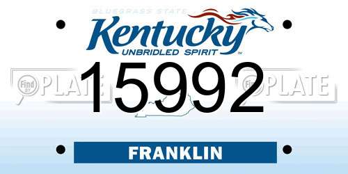 15992 Kentucky License Plate