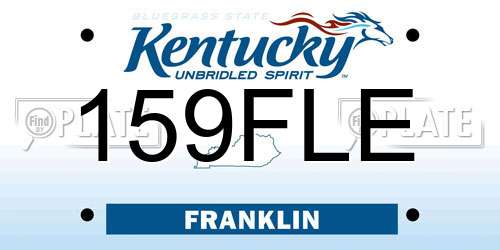 159FLE Kentucky License Plate