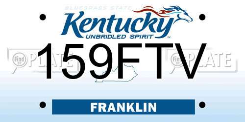 159FTV Kentucky License Plate
