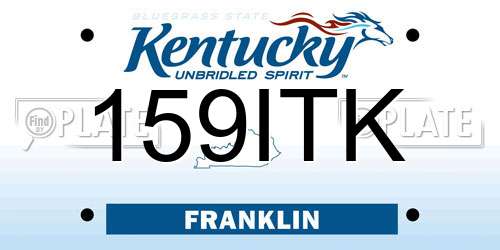 159ITK Kentucky License Plate