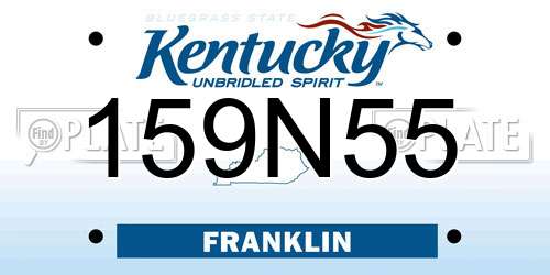 159N55 Kentucky License Plate