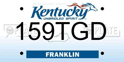 159TGD Kentucky License Plate