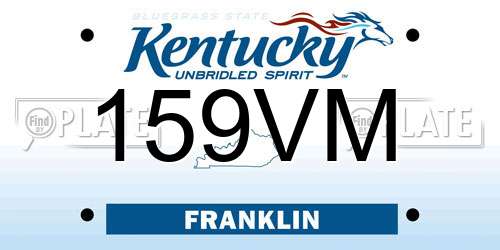 159VM Kentucky License Plate