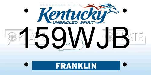 159WJB Kentucky License Plate