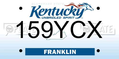 159YCX Kentucky License Plate