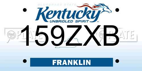 159ZXB Kentucky License Plate