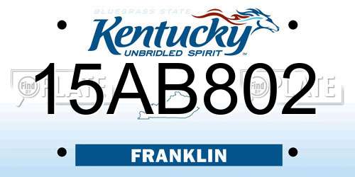 15AB802 Kentucky License Plate