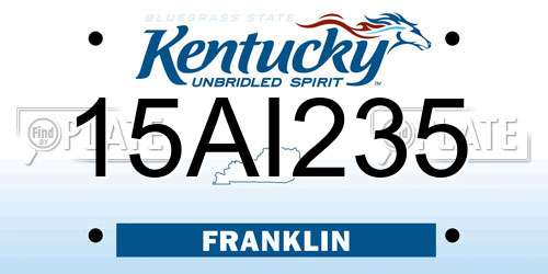 15AI235 Kentucky License Plate