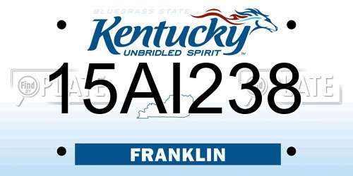 15AI238 Kentucky License Plate