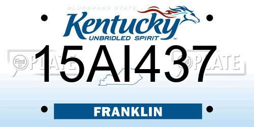15AI437 Kentucky License Plate