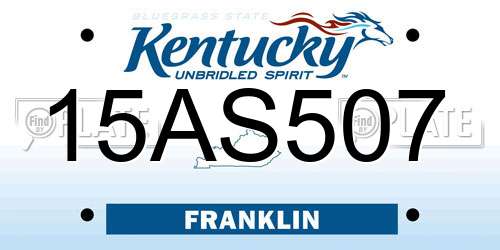 15AS507 Kentucky License Plate
