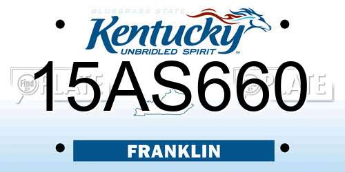 15AS660 Kentucky License Plate