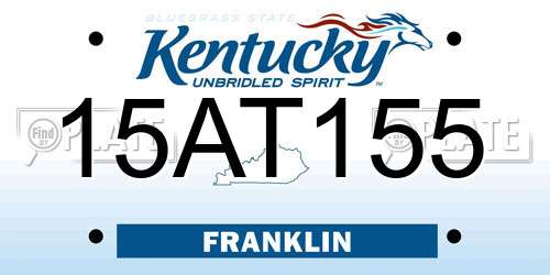 15AT155 Kentucky License Plate