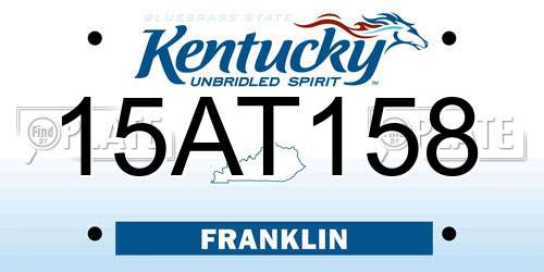 15AT158 Kentucky License Plate