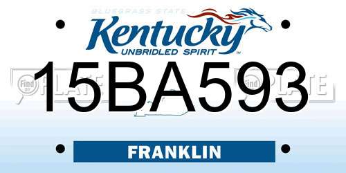15BA593 Kentucky License Plate