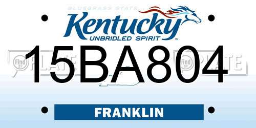 15BA804 Kentucky License Plate