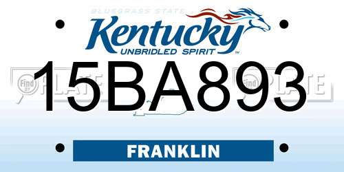 15BA893 Kentucky License Plate