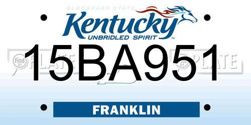 15BA951 Kentucky License Plate