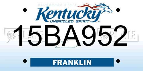 15BA952 Kentucky License Plate