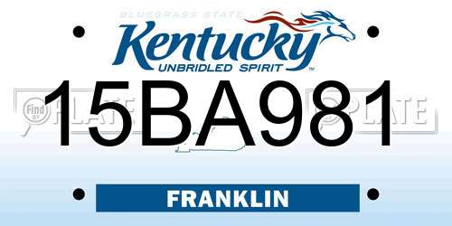 15BA981 Kentucky License Plate