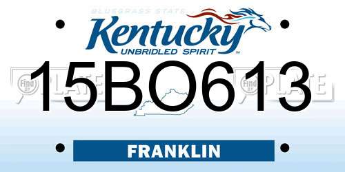 15BO613 Kentucky License Plate
