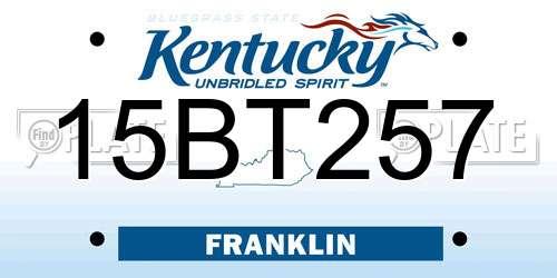 15BT257 Kentucky License Plate