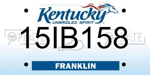 15IB158 Kentucky License Plate