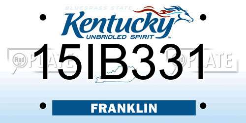 15IB331 Kentucky License Plate