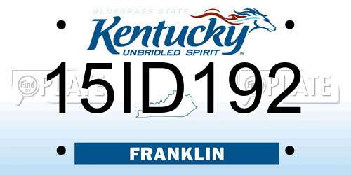 15ID192 Kentucky License Plate