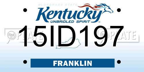 15ID197 Kentucky License Plate