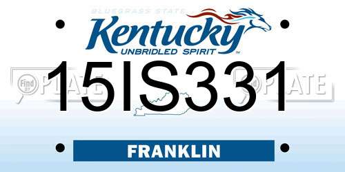 15IS331 Kentucky License Plate