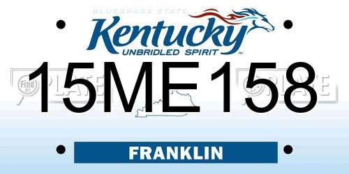 15ME158 Kentucky License Plate