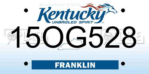 15OG528 Kentucky License Plate