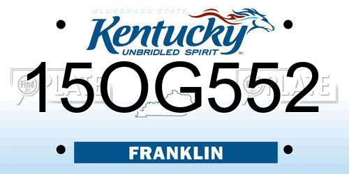 15OG552 Kentucky License Plate