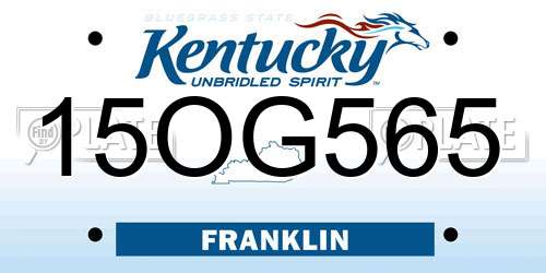 15OG565 Kentucky License Plate