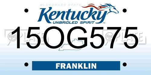 15OG575 Kentucky License Plate