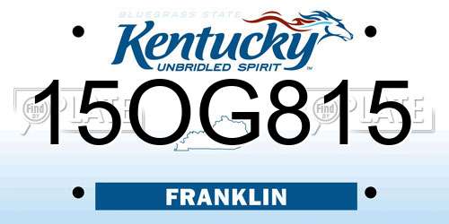 15OG815 Kentucky License Plate