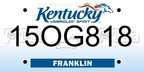 15OG818 Kentucky License Plate