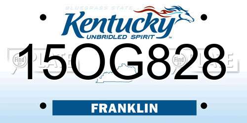 15OG828 Kentucky License Plate