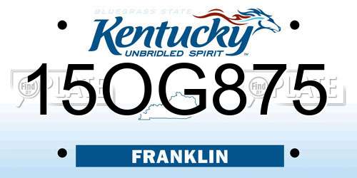 15OG875 Kentucky License Plate
