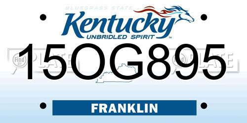 15OG895 Kentucky License Plate