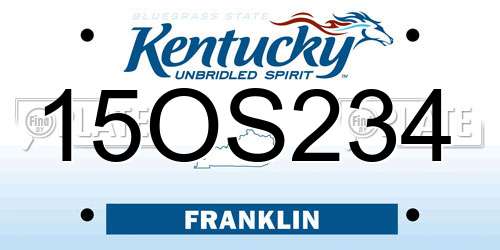 15OS234 Kentucky License Plate