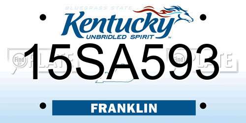 15SA593 Kentucky License Plate
