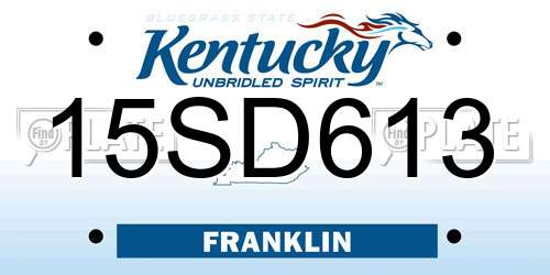 15SD613 Kentucky License Plate