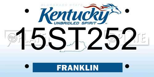 15ST252 Kentucky License Plate