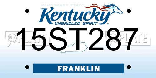 15ST287 Kentucky License Plate