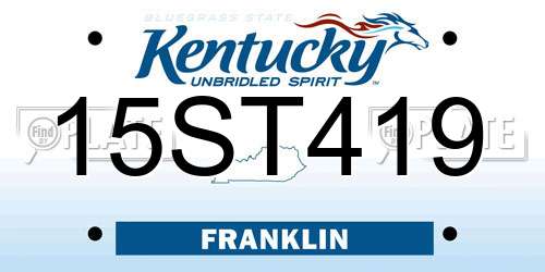 15ST419 Kentucky License Plate